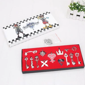 13 pz/set Kingdom Hearts II KEY BLADE collana ciondolo + portachiavi argento - Foto 1 di 5