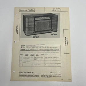 Vintage 1946 SAMS PHOTOFACT Manual & Schematics Coronado 43-6301 Tube Radio - Picture 1 of 2