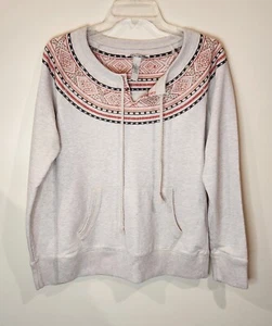 Lucky Heather Tan Southwest Stitching Beadwork Sweatshirt Size Small - Picture 1 of 12