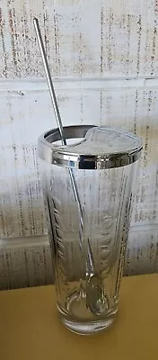  Antique Shaker Cocktail Martini Barware American Cut Glass Strainer & Stirrer  • 67.45$
