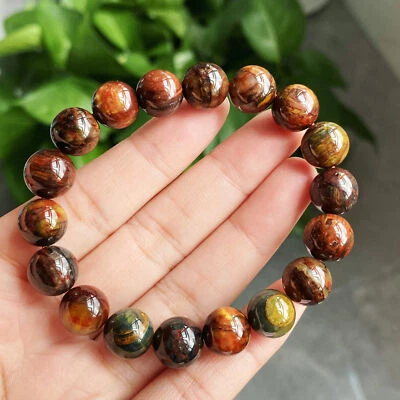 Brazalete de cuentas de piedras preciosas Pietersita Namibia de color natural de 11 mm B1169 Foto 1 de 4