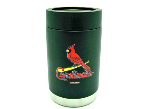 St. Louis Cardinals 12oz Stainless Steel Regular Can Bottle Holder Black Cover