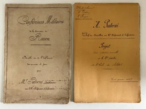 2 Manuscrits Militaires rédigés par le Capitaine François J. Napoléon PATORNI - Imagen 1 de 8