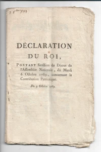 Komplettes Heft "Erklärung von König Ludwig XVI. Über den Patriotischen Beitrag" - Bild 1 von 5
