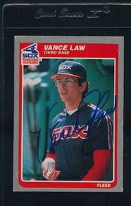 1985 Fleer #520 Vance Law White Sox Signed Auto *50236 - Picture 1 of 1