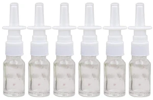 6 botellas de spray nasal recargables de vidrio vacío de 10 ml/0,34 oz pulverizadores de niebla fina M - Imagen 1 de 12