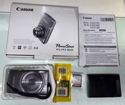 [Open Box] Canon PowerShot ELPH 160 20.0MP Compact Digital Camera - Grey - Image 1 of 4