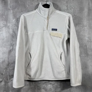 Patagonia Sweater Damen Medium Fleece T Snap Creme Pullover - Bild 1 von 10