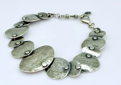 Silpada Sterling Silver Bracelet Badge Of Beauty” Layered Disc B3074 Retired - Image 1 of 4