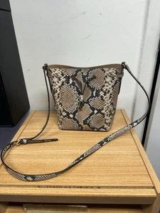 Bolso de Hombro Lauren Ralph Lauren Piel de Serpiente Estampado de Serpiente Cuero - Imagen 1 de 10