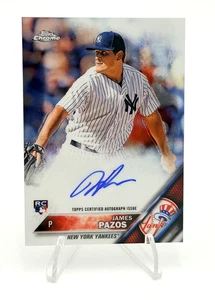 2016 Topps Chrome - James Pazo - Autógrafo de novato - Yankees de Nueva York - Imagen 1 de 2