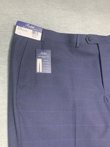 Ralph Ralph Lauren Mens 42x30 Blue Window Pane Comfort Flex Dress Pants NEW - Picture 1 of 10