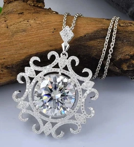 SELTENER 20,00 ct weiß behandelter Diamant Solitär Anhänger - GRATIS Diamant Ohrstecker! - Bild 1 von 10