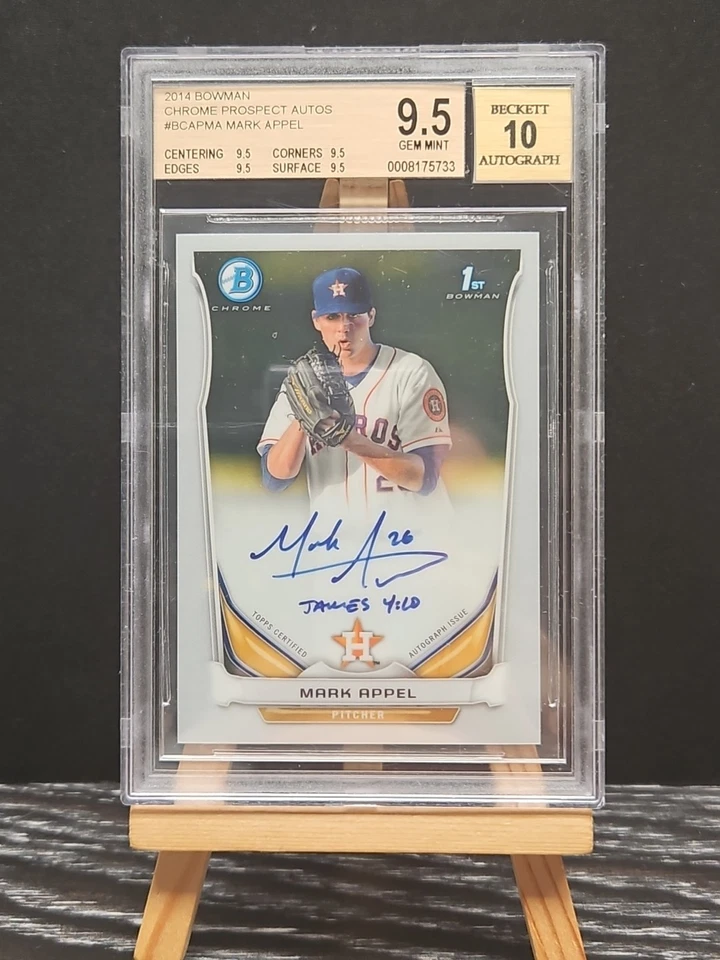 2014 年 Bowman Chrome Prospect Autos Mark Appel #BCAP-MA BGS 9.5 签名 10 — 第 1/3 张图片