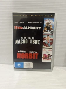 Evan Almighty / Nacho Libre / Norbit (DVD, 2002) Region 4 Free Post - Picture 1 of 2