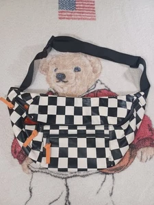 Urban Outfitters Fannypack Checkered Print Orange Zippers Punk Rock VANS RAD - Picture 1 of 9