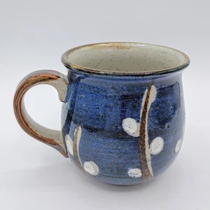 Taza de cerámica Otagiri vintage diseño coño sauce azul cobalto y gris taza de gres - Imagen 1 de 6