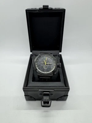 TW Steel Men's TW901 Cool Black Black Leather Strap Watch with Case - Image 1 of 4