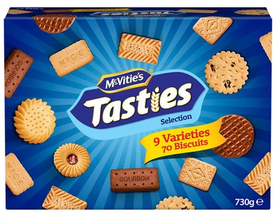 McVities Tasties 70 Biscuit Selection 9 Varieties 730g Bourbon Custard Jam Nice - Image 1 of 4