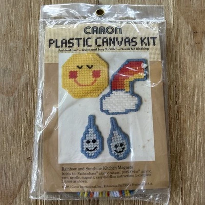 CARON винтажный пластиковый холст кухни магниты набор 4115 радуга и солнце 1981 - Изображение 1 из 3