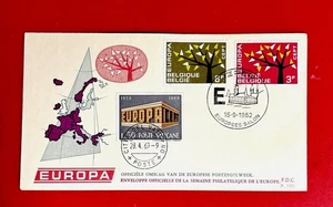 BELGIUM EUROPA FDC 1962 SC#582-583 PLUS VATICAN CITY SC#470 FD CANCEL - Picture 1 of 1