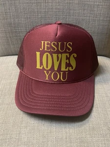 Trucker Hat Foam Otto Adjustable “ Jesus Loves You” Great Condition - Picture 1 of 7