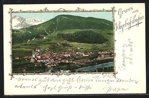 Ansichtskarte Bischofshofen, Panorama am Fluß mit Berg 1904 - Picture 1 of 2