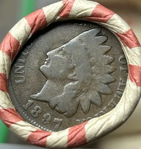 Rollo de centavo de trigo Old Estate de colección - extremo de centavo con cabeza de indio de 1897 - Imagen 1 de 2