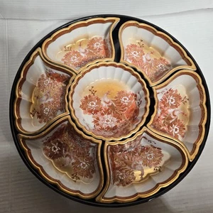 porcellana vintage giapponese stile Kutani Yaki pigra Susan pavone floreale - Foto 1 di 24