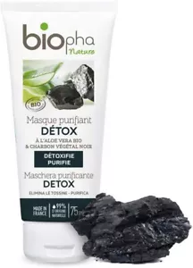 BIOPHA NATURE Masque VISAGE Purifiant détox Charbon végétal & aloe vera bio 75ML - Imagen 1 de 1