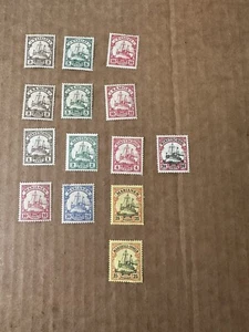 german colonies Kaiser Yachts 14 Stamps - Picture 1 of 5