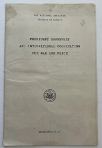 FRANKLIN ROOSEVELT 1944 NATIONAL ARCHIVES FDR WAR & PEACE EXHIBIT GUIDEBOOK - Picture 1 of 3