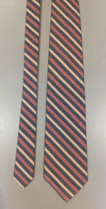 Vtg Robert Talbott Carmel Valley Cotton Silk Blend Diagonal Stripe Necktie - Picture 1 of 7