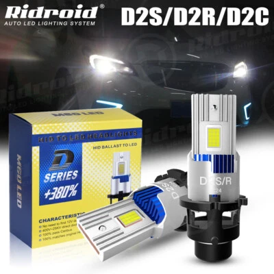 2X D2S D2R LED Headlight Bulb Replace HID Xenon Super White 6000K Conversion Kit - Image 1 of 4