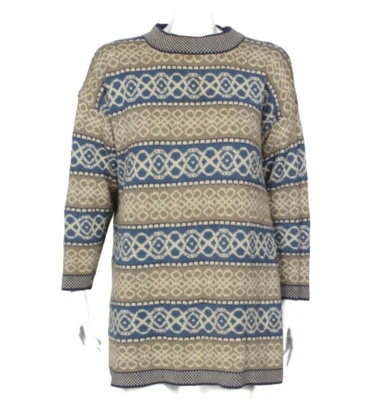 Suéter De Colección EXPRESS Tricot Verde Azul Patrón Mixto Ramie Algodón Para Mujer Talla S 442 Foto 1 de 4