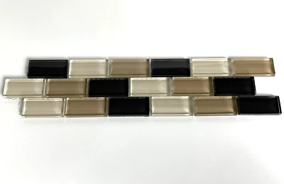 Glass Mosaic Tile Bathroom Shower Kitchen Backsplash Item 84108 Model GLSUBWAYL - Image 1 of 4