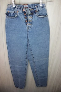VTG 90s Pepe Jeans PAGEANT Denim Pants BLUE Womens 25X31 TAPPERED BUTTON FLY - Picture 1 of 6
