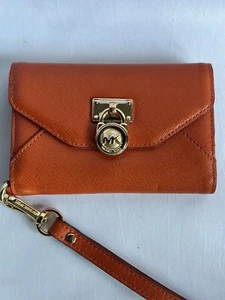 Michael Kors Tangerine Wristlet Wallet Card Holder Clutch for iPhone 3gs 4 4 s - Picture 1 of 20