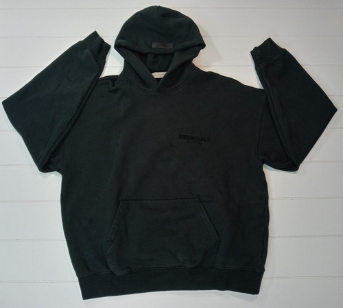 Felpa con cappuccio uomo Essentials Fear Of God nera pullover taglia L difetti