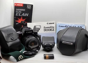 CANON EOS ELAN CAMERA BUNDLE, W/CANON 28-80mm UNTRASONIC A/F LENS, LEATHER CASE - Picture 1 of 22