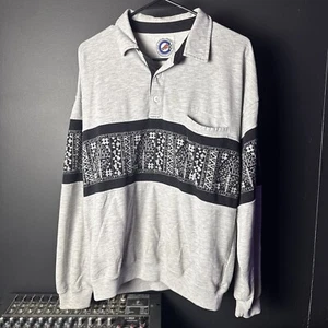 Grey & Black Long Sleeve Polo - Bild 1 von 5