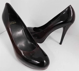 Stuart Weitzman Brown Black Gradient Patent Leather Platform Pumps 7 M - Picture 1 of 6
