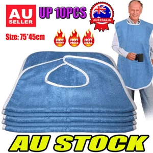 UP 10PCS Adult Bibs, Adult The Eldly Bib Adult Washable Dining Bibs For Elderly~ - Picture 1 of 13