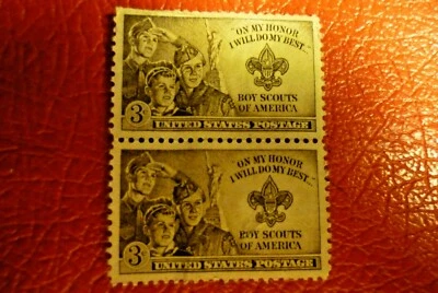 TWO 1950 SCOTT 995 UNUSED US STAMP BOY SCOUTS 3 CENT - Image 1 of 2