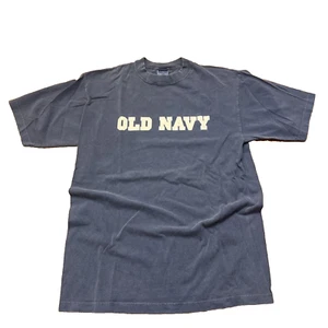 Vintage 90s Y2K 2000s Old Navy Classic Spellout T-Shirt Navy Blue Cotton Small - Bild 1 von 8