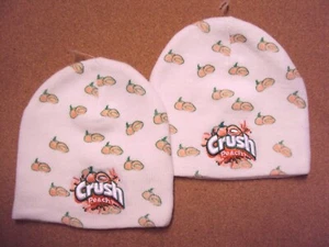 Lot 2 Crush Peach Logo Women Winter Knit Beanie Skull Hat Cap Drew Pearson NEW - Picture 1 of 5