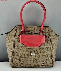 NWT GUESS Limited Handbag GUESS Rhea Satchel Bag Brown Ladies Pristine - Foto 1 di 1
