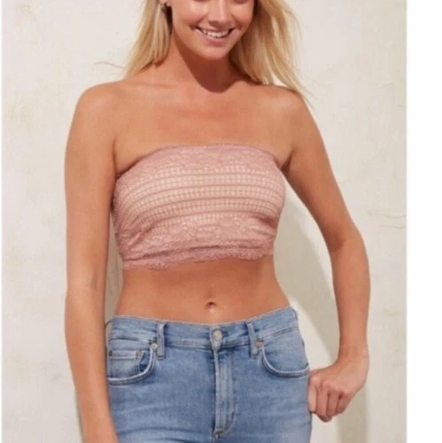 People Intimately FP Camila Bandeau Bralette Vintage Rose Size XS