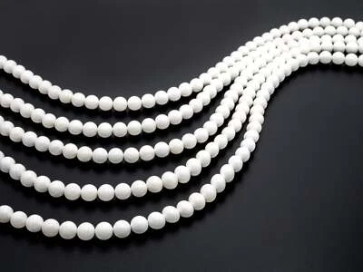 Natural Mother of Pearl Round Smooth Beads for Jewelry Making, 6/8/10/12/14/20mm - Image 1 of 4
