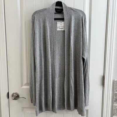 Cárdigan Suéter Liz Claiborne Career Manga Larga Frente Abierto Gris Nuevo con Etiquetas Talla 2X Foto 1 de 4